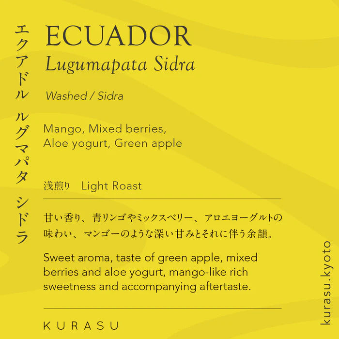 New Coffee Arrival - Ecuador Lugumapata Sidra