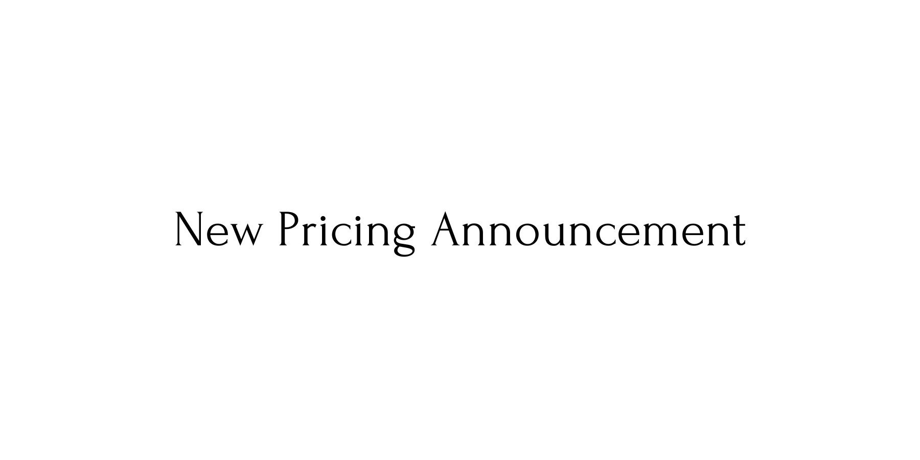 New Pricing 2023